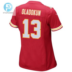 Chris Oladokun 13 Kansas City Chiefs 2024 Divisional Patch Game Women Jersey Red stylepulseusa 1 2