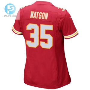 Jaylen Watson 35 Kansas City Chiefs 2024 Divisional Patch Game Women Jersey Red stylepulseusa 1 2