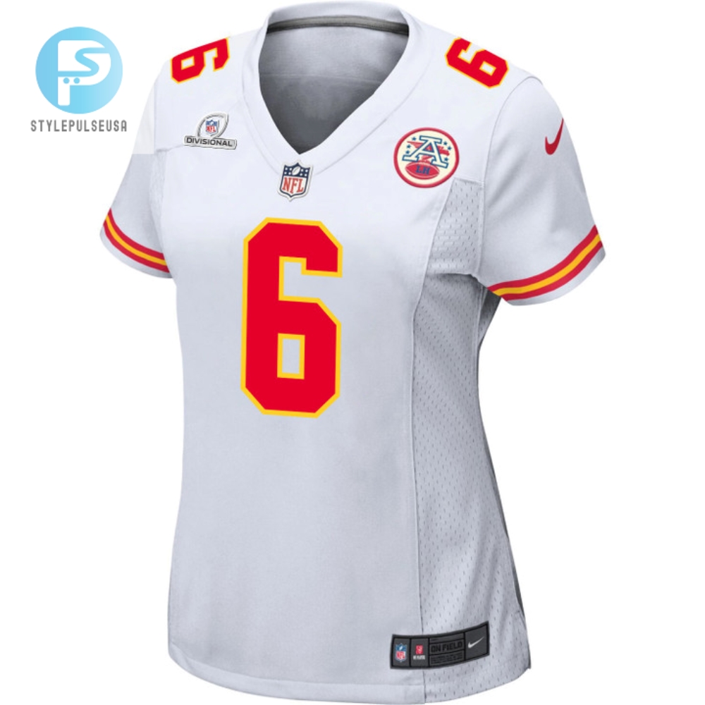 Bryan Cook 6 Kansas City Chiefs 2024 Divisional Patch Game Women Jersey  White 