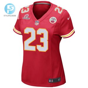 Drue Tranquill 23 Kansas City Chiefs 2024 Divisional Patch Game Women Jersey Red stylepulseusa 1 1