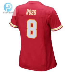 Justyn Ross 8 Kansas City Chiefs 2024 Divisional Patch Game Women Jersey Red stylepulseusa 1 2