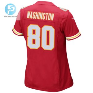 Montrell Washington 80 Kansas City Chiefs 2024 Divisional Patch Game Women Jersey Red stylepulseusa 1 2