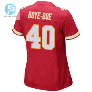 Ekow Boyedoe 40 Kansas City Chiefs 2024 Divisional Patch Game Women Jersey Red stylepulseusa 1 2