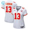 Chris Oladokun 13 Kansas City Chiefs 2024 Divisional Patch Game Women Jersey White stylepulseusa 1