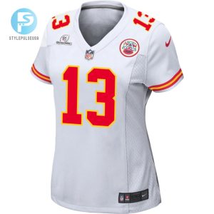 Chris Oladokun 13 Kansas City Chiefs 2024 Divisional Patch Game Women Jersey White stylepulseusa 1 1