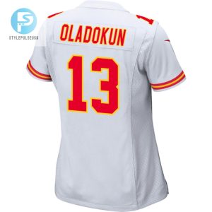 Chris Oladokun 13 Kansas City Chiefs 2024 Divisional Patch Game Women Jersey White stylepulseusa 1 2