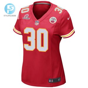 Keaontay Ingram 30 Kansas City Chiefs 2024 Divisional Patch Game Women Jersey Red stylepulseusa 1 1