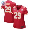 La Mical Perine 29 Kansas City Chiefs 2024 Divisional Patch Game Women Jersey Red stylepulseusa 1