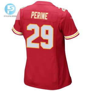 La Mical Perine 29 Kansas City Chiefs 2024 Divisional Patch Game Women Jersey Red stylepulseusa 1 2