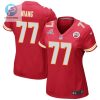 Lucas Niang 77 Kansas City Chiefs 2024 Divisional Patch Game Women Jersey Red stylepulseusa 1