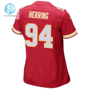 Malik Herring 94 Kansas City Chiefs 2024 Divisional Patch Game Women Jersey Red stylepulseusa 1 2