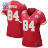 Justin Watson 84 Kansas City Chiefs 2024 Divisional Patch Game Women Jersey Red stylepulseusa 1