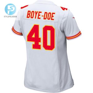 Ekow Boyedoe 40 Kansas City Chiefs 2024 Divisional Patch Game Women Jersey White stylepulseusa 1 2