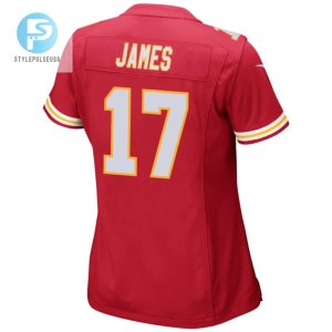 Richie James 17 Kansas City Chiefs 2024 Divisional Patch Game Women Jersey Red stylepulseusa 1 2