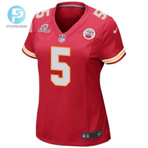 Tommy Townsend 5 Kansas City Chiefs 2024 Divisional Patch Game Women Jersey Red stylepulseusa 1 1