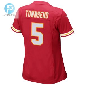 Tommy Townsend 5 Kansas City Chiefs 2024 Divisional Patch Game Women Jersey Red stylepulseusa 1 2