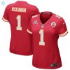 Jerick Mckinnon 1 Kansas City Chiefs 2024 Divisional Patch Game Women Jersey Red stylepulseusa 1