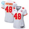 Cole Christiansen 48 Kansas City Chiefs 2024 Divisional Patch Game Women Jersey White stylepulseusa 1