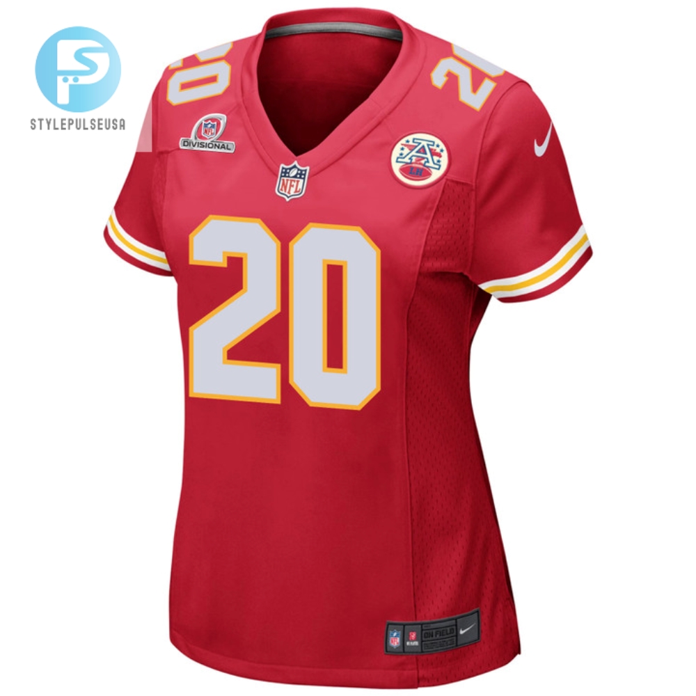 Justin Reid 20 Kansas City Chiefs 2024 Divisional Patch Game Women Jersey  Red 