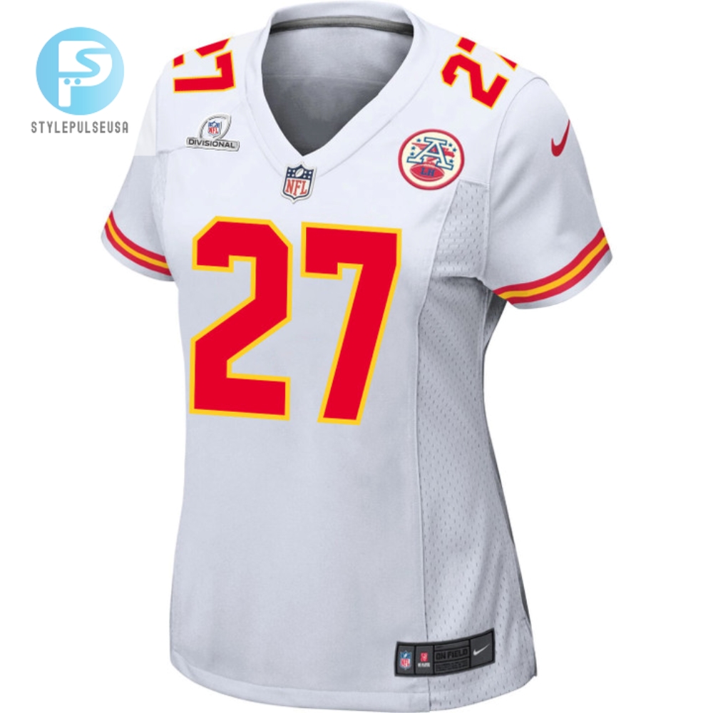 Chamarri Conner 27 Kansas City Chiefs 2024 Divisional Patch Game Women Jersey  White 
