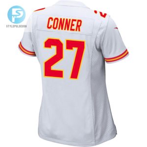 Chamarri Conner 27 Kansas City Chiefs 2024 Divisional Patch Game Women Jersey White stylepulseusa 1 2