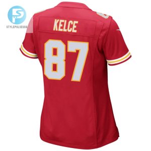 Travis Kelce 87 Kansas City Chiefs 2024 Divisional Patch Game Women Jersey Red stylepulseusa 1 2