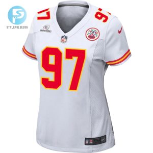 Felix Anudikeuzomah 97 Kansas City Chiefs 2024 Divisional Patch Game Women Jersey White stylepulseusa 1 1