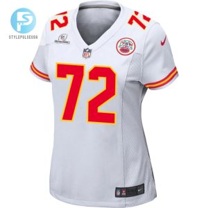 Chukwuebuka Godrick 72 Kansas City Chiefs 2024 Divisional Patch Game Women Jersey White stylepulseusa 1 1