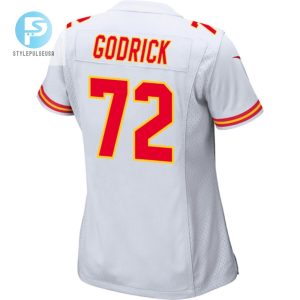 Chukwuebuka Godrick 72 Kansas City Chiefs 2024 Divisional Patch Game Women Jersey White stylepulseusa 1 2