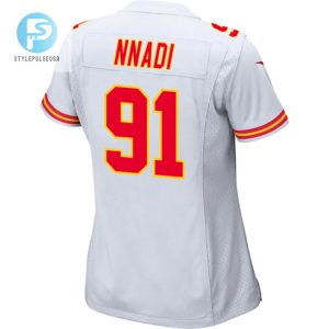 Derrick Nnadi 91 Kansas City Chiefs 2024 Divisional Patch Game Women Jersey White stylepulseusa 1 2