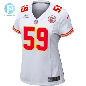 Darius Harris 59 Kansas City Chiefs 2024 Divisional Patch Game Women Jersey White stylepulseusa 1 1