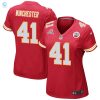 James Winchester 41 Kansas City Chiefs 2024 Divisional Patch Game Women Jersey Red stylepulseusa 1