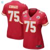 Darian Kinnard 75 Kansas City Chiefs 2024 Divisional Patch Game Women Jersey Red stylepulseusa 1