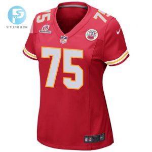 Darian Kinnard 75 Kansas City Chiefs 2024 Divisional Patch Game Women Jersey Red stylepulseusa 1 1