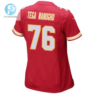 Prince Tega Wanogho 76 Kansas City Chiefs 2024 Divisional Patch Game Women Jersey Red stylepulseusa 1 2