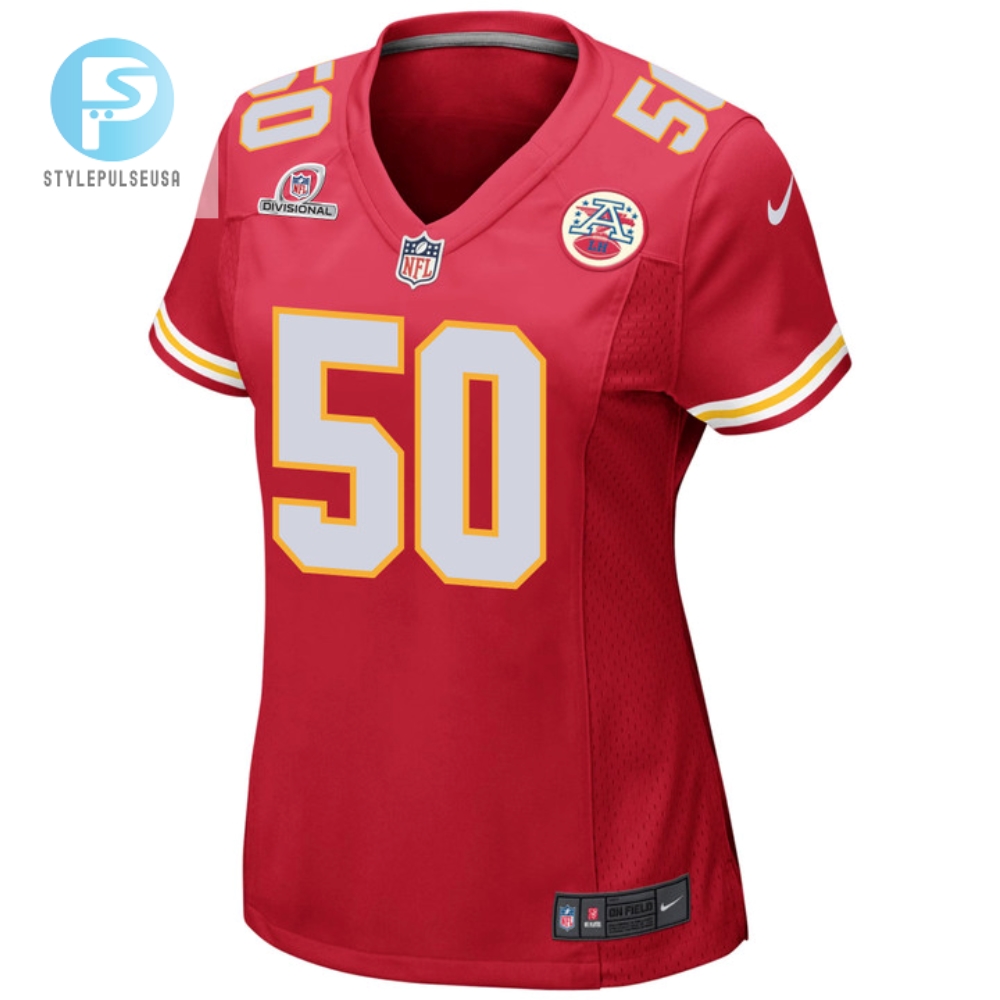 Willie Gay 50 Kansas City Chiefs 2024 Divisional Patch Game Women Jersey  Red 