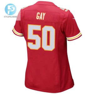 Willie Gay 50 Kansas City Chiefs 2024 Divisional Patch Game Women Jersey Red stylepulseusa 1 2