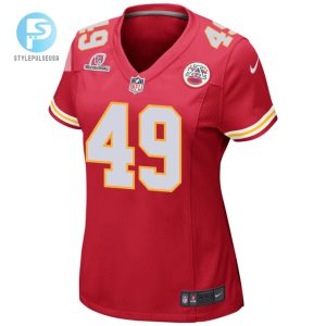 Matt Bushman 49 Kansas City Chiefs 2024 Divisional Patch Game Women Jersey Red stylepulseusa 1 1