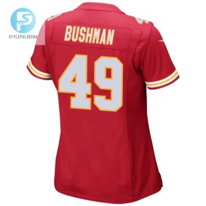 Matt Bushman 49 Kansas City Chiefs 2024 Divisional Patch Game Women Jersey Red stylepulseusa 1 2