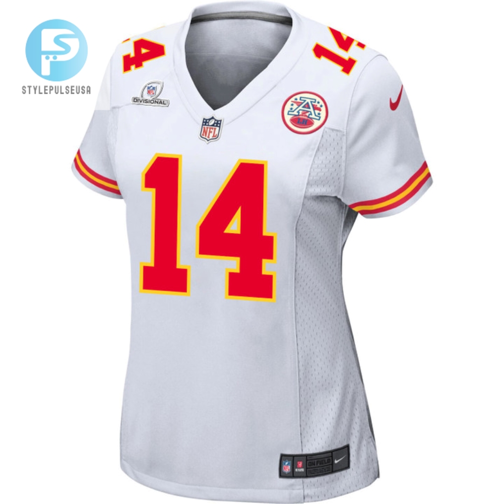 Cornell Powell 14 Kansas City Chiefs 2024 Divisional Patch Game Women Jersey  White 