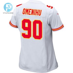 Charles Omenihu 90 Kansas City Chiefs 2024 Divisional Patch Game Women Jersey White stylepulseusa 1 2