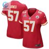 Truman Jones 57 Kansas City Chiefs 2024 Divisional Patch Game Women Jersey Red stylepulseusa 1