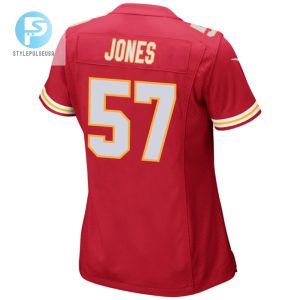 Truman Jones 57 Kansas City Chiefs 2024 Divisional Patch Game Women Jersey Red stylepulseusa 1 2