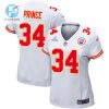 Deneric Prince 34 Kansas City Chiefs 2024 Divisional Patch Game Women Jersey White stylepulseusa 1