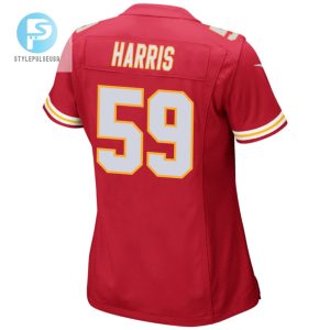 Darius Harris 59 Kansas City Chiefs 2024 Divisional Patch Game Women Jersey Red stylepulseusa 1 2