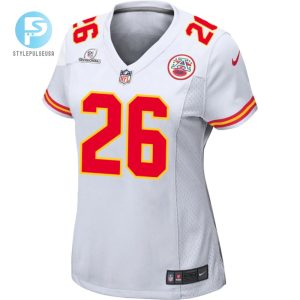 Deon Bush 26 Kansas City Chiefs 2024 Divisional Patch Game Women Jersey White stylepulseusa 1 1