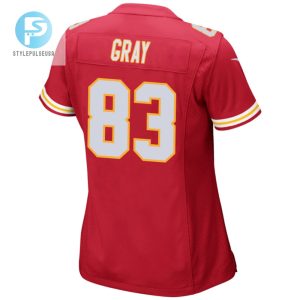 Noah Gray 83 Kansas City Chiefs 2024 Divisional Patch Game Women Jersey Red stylepulseusa 1 2