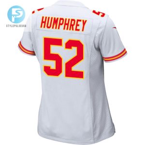 Creed Humphrey 52 Kansas City Chiefs 2024 Divisional Patch Game Women Jersey White stylepulseusa 1 2