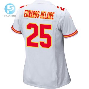 Clyde Edwardshelaire 25 Kansas City Chiefs 2024 Divisional Patch Game Women Jersey White stylepulseusa 1 2