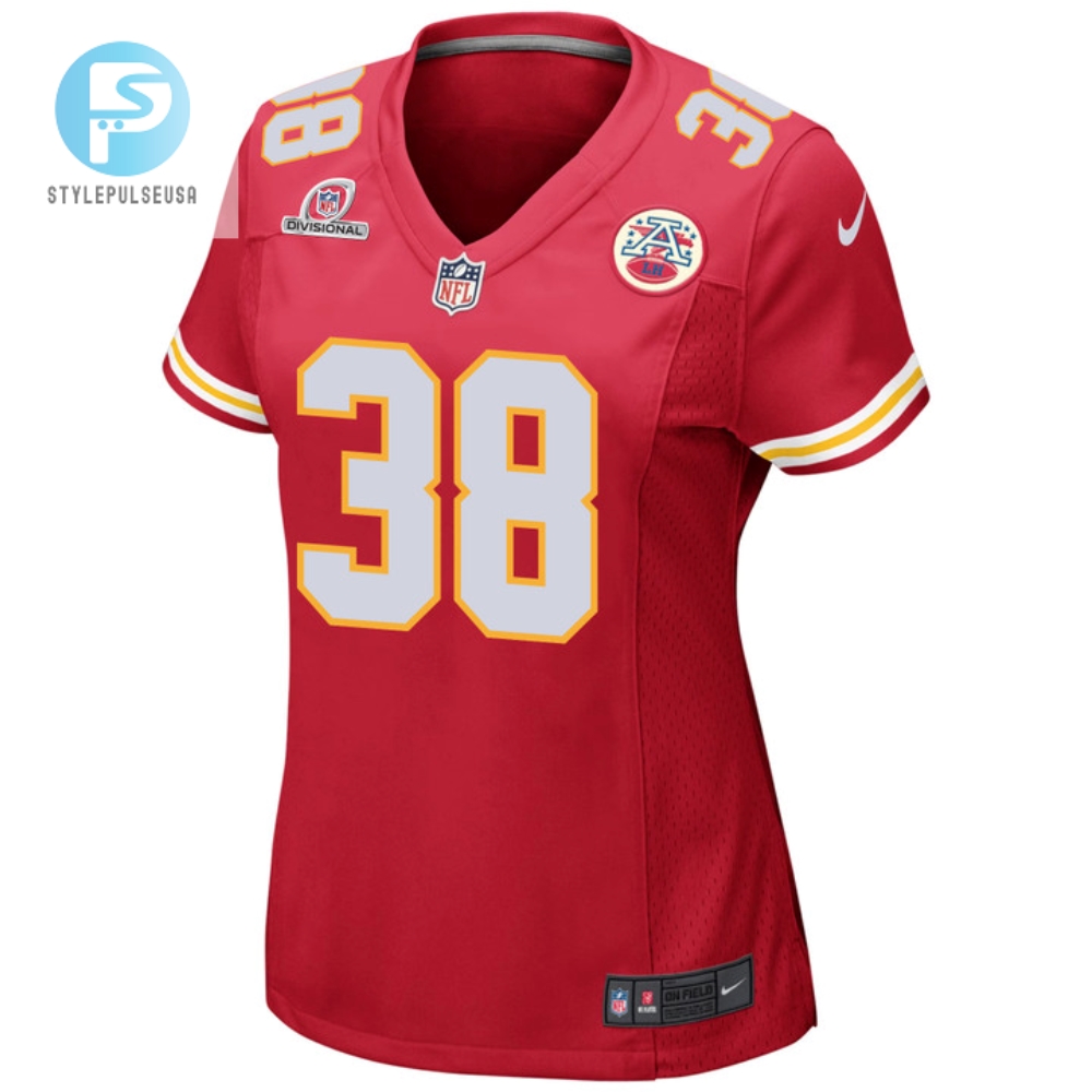 L_Jarius Sneed 38 Kansas City Chiefs 2024 Divisional Patch Game Women Jersey  Red 